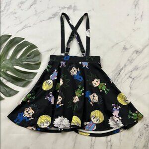 Hot Topic Womens Hunter Hunter Anime Mini Suspender Skirt Size S Black Cartoon